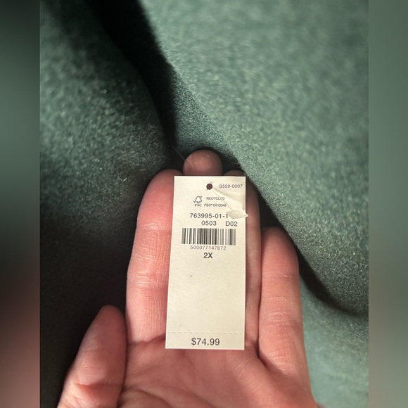 Old Navy Women's Forest Green Button Up Winter Pea Coat, Size: 2X, NWT - Picture 4 of 5